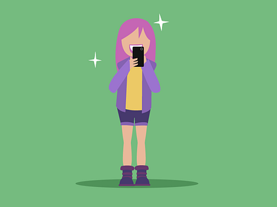 Fan Girl design fan girl illustration iphone selfie