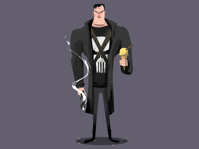 Punisher cartoon character concept comic books daredevil fan art frank castle illustration marvel netflix punisher superhero