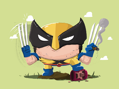 Chubby Wolverine 2.0 cigar claws comic books logan marvel sentinel suoerhero wolverine xmen