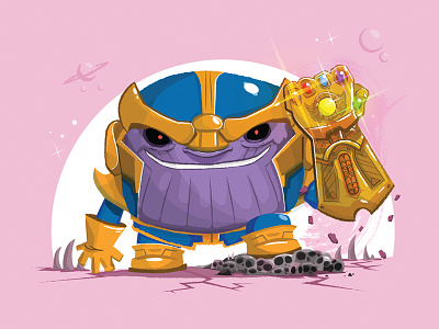 Chubby Thanos avengers cute thanos glove illustration infinity gauntlet infinity gauntlet war infinity stones marvel thanos