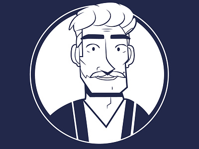 Navy Man beard blue character design illustration male man moustache navy