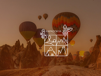 Cappadocia detailed logo design illustration