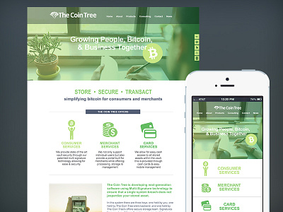 Bitcoin Site bitcoin gradient green homepage mobile web design web layout