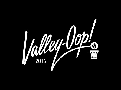 Valley-Oop! basketball event lettering logo logotype