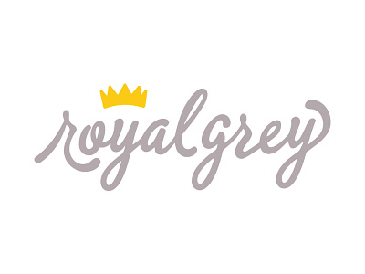 Royal Grey Logo branding children clothing crown grey kids lettering logo script yellow