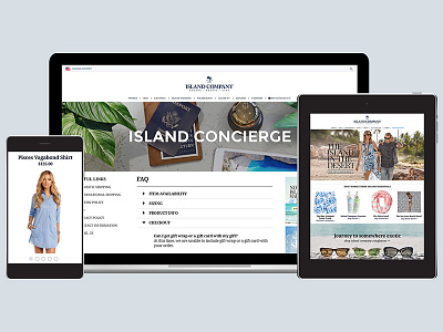 Island Company Web Design branding clothing e commerce fashion mobile responsive web design