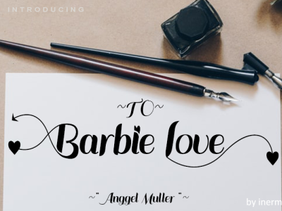 Barbie Love branding caligraphy font font illustration modern font script swash typogaphy vector vintage wedding invitation