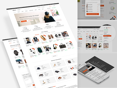 Ejero Case Study case study dropdown ecommerce flat homepage mobile navigation responsive shopping