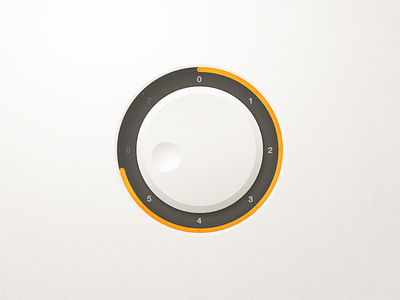 Level Knob button circle clean control knob level orange round ui volume warm white