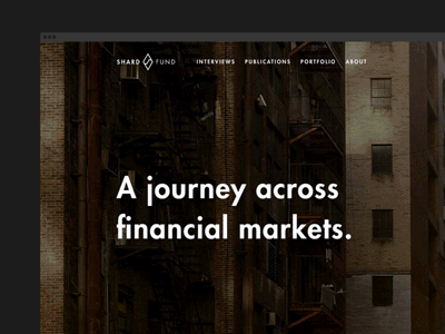 Shard Fund 2.0 Transitions blog clean dark financial hedge transition typography