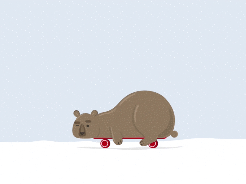 Have User-Friendly Holidays! bear christmas holidays illustration motion design principle skateboard winter xmas
