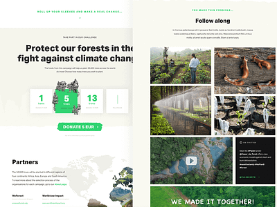 Save the trees campaign climate donate donation environment forest landing page nature trees