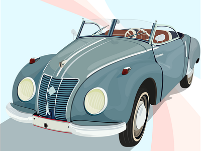 IFA illustration car highlights ifa illustration illustrator oldtimer shadows vector