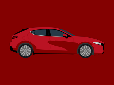 Mazda 3 - Enamel Style cars design enamel illustration vector