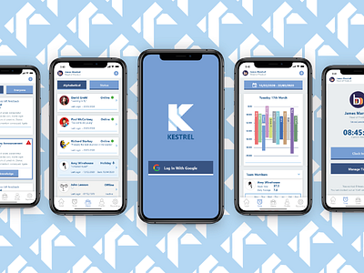 Kestrel App app design branding design hr software notifications profile time management ui user interface