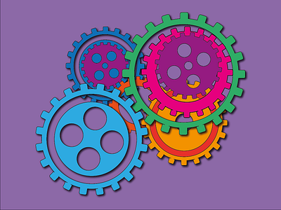 Day 27 - Funky Cogs 100daychallenge cogs design gears illustration psychedelic vector