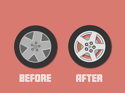 Day 29 - New Rims 100daychallenge alloy before and after cars design illustration toyota tyre tyres vector