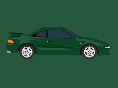 Toyota MR2 - Enamel Style 100daychallenge alloy car cars design enamel illustration mr2 toyota tyre vector vehicle