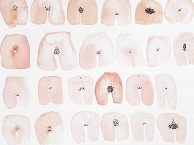 42 Vaginas illustration watercolor