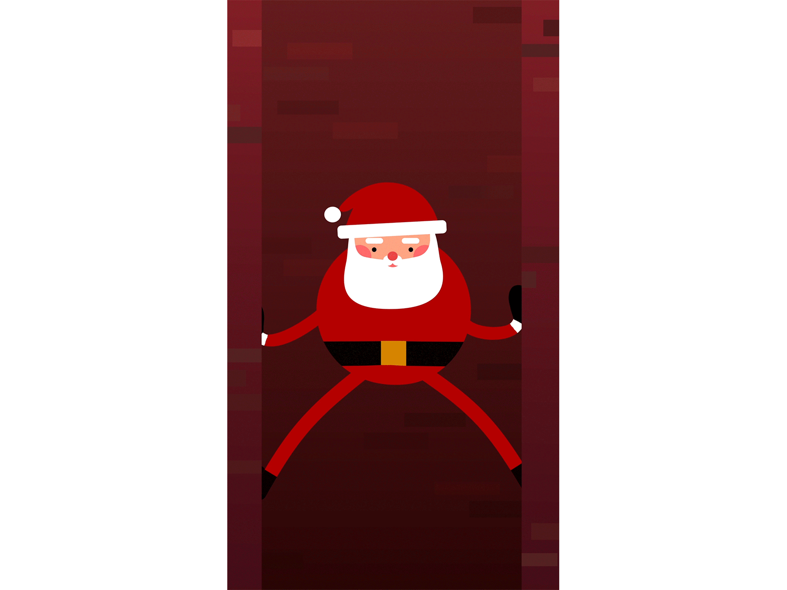 Santa Claus Comes Down The Chimney animation character animation character design christmas design illustration motion motion design vector