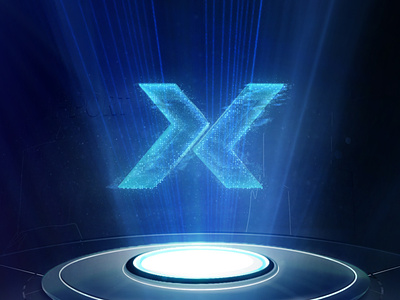 Hologram X Logo alphabet logo branding concept concept art hologram hud icon logo motion sci-fi styleframe tech logo technology