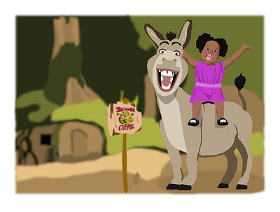 Commission: Niece on Donkey adobe illustrator blackartist blackcreative commission creativecloud creativity design digitalart learning