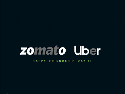 Friendship Day - Zomato & Uber coreldraw illustration minimal