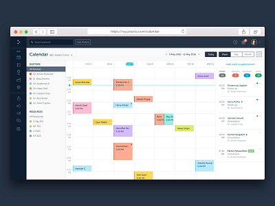 Practice Management Software - Practo Ray v7 2016 calendar new practo ray ray saas scheduler sketch ui ux web
