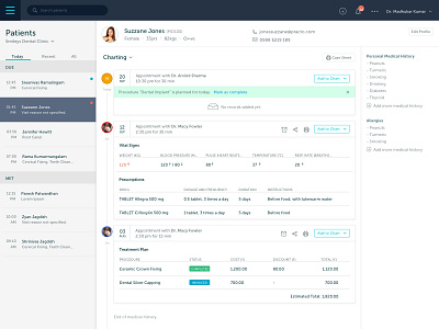 Patient Charting - Practo Ray V7 2016 charting management new patients practo ray ray sketch ui ux visual design web