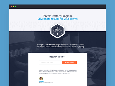 Partner Page interface landing page list ui ux web