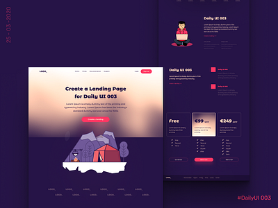 Landing Page - DailyUI 003 dailyui dailyui 003 dark mode dark theme iridescence iridescent landing design landing page landing page concept landing page design landing page ui landingpage page layout price table pricing sections single page ui website website design