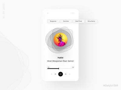 Music Player - DailyUI 009 album album art app ui dailyui dailyui 009 dailyuichallenge minimal mobile app music music app music art music player player sound sounds soundwave ui ui design ui mobile uichallenge