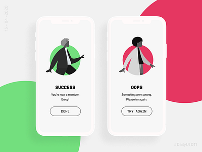 Flash Message daily ui dailyui dailyui 011 dailyuichallenge error error message flash flash message flash messages message message app mobile app mobile design mobile ui ops success success message successful try again ui