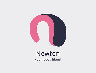 Newton - your friendly robot art branding design future futuristic graphic design helmet icon illustration illustrator logo pink robot round ui