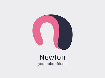 Newton - your friendly robot art branding design future futuristic graphic design helmet icon illustration illustrator logo pink robot round ui