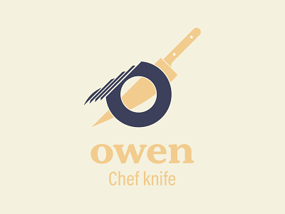 Owen - Chef Knife art brand branding chef chef knife cut design graphic design icon illustration illustrator kitchen knife letter o logo sharp typography ui vector