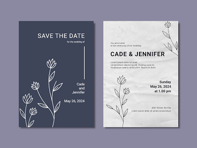 Simple Wedding Invitation design hand drawn minimalist simple simple wedding invitation template wedding invitation