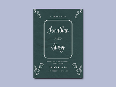 Minimalist wedding invitation card