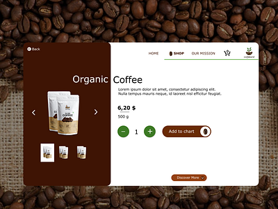 Coffee e-commerce concept