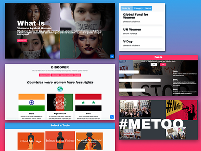 Snapshots of "What is violence against women" website ui design web design web ui women empowerment