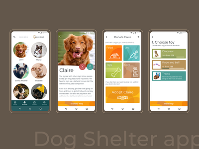 Dog Shelter app adopt app design dog dogs donate figma shelter ui