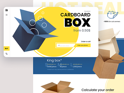 Landing page box cardboard design desktop figma landing landing page ui