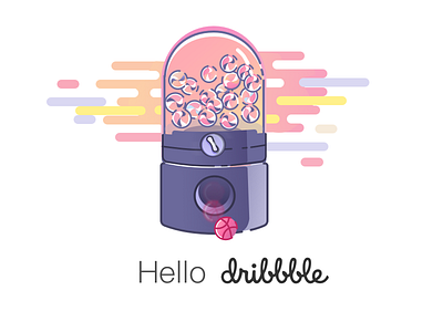 Hello Dribbble dribbble gashapon hello