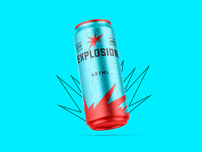 EXPLOSION 3d beer branding design icon logo packing