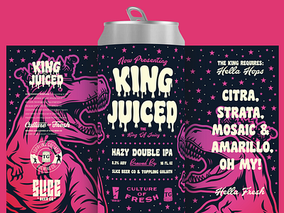 King Juiced badge beer beer labels branding craft beer identity illustration juice juiced king packaging slice type typography