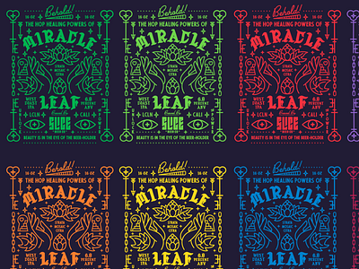 Miracle Leaf WIP badge beer beer labels branding craft beer hops identity logo packaging typography