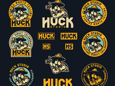 Huck Studio brand flash sheet badge branding film huck illustration outdoors studio typography