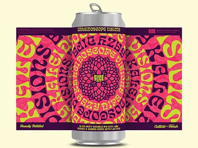 Kaleidoscope Visions beer branding craft beer illustration kaleidoscope packaging trippy typography vision