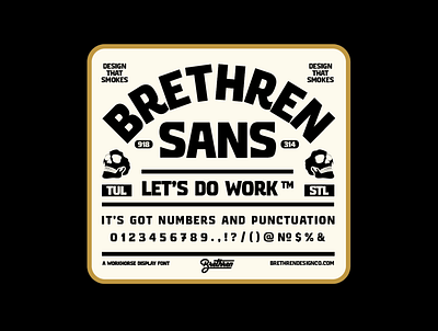 BRETHREN SANS badge branding identity illustration lettering logo packaging type typography vector