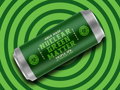 10% Hazy Triple beer branding craft beer custom font green hops illustration nuclear packaging typography